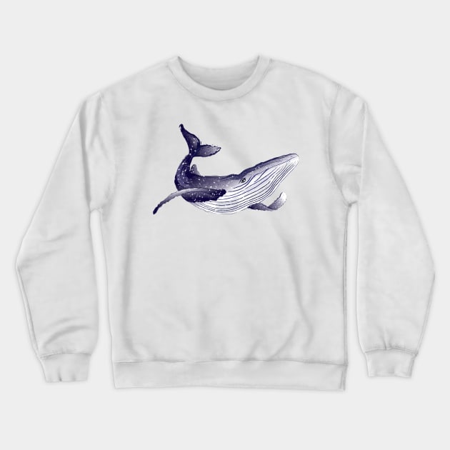 blue whale 4 Crewneck Sweatshirt by medo art 1